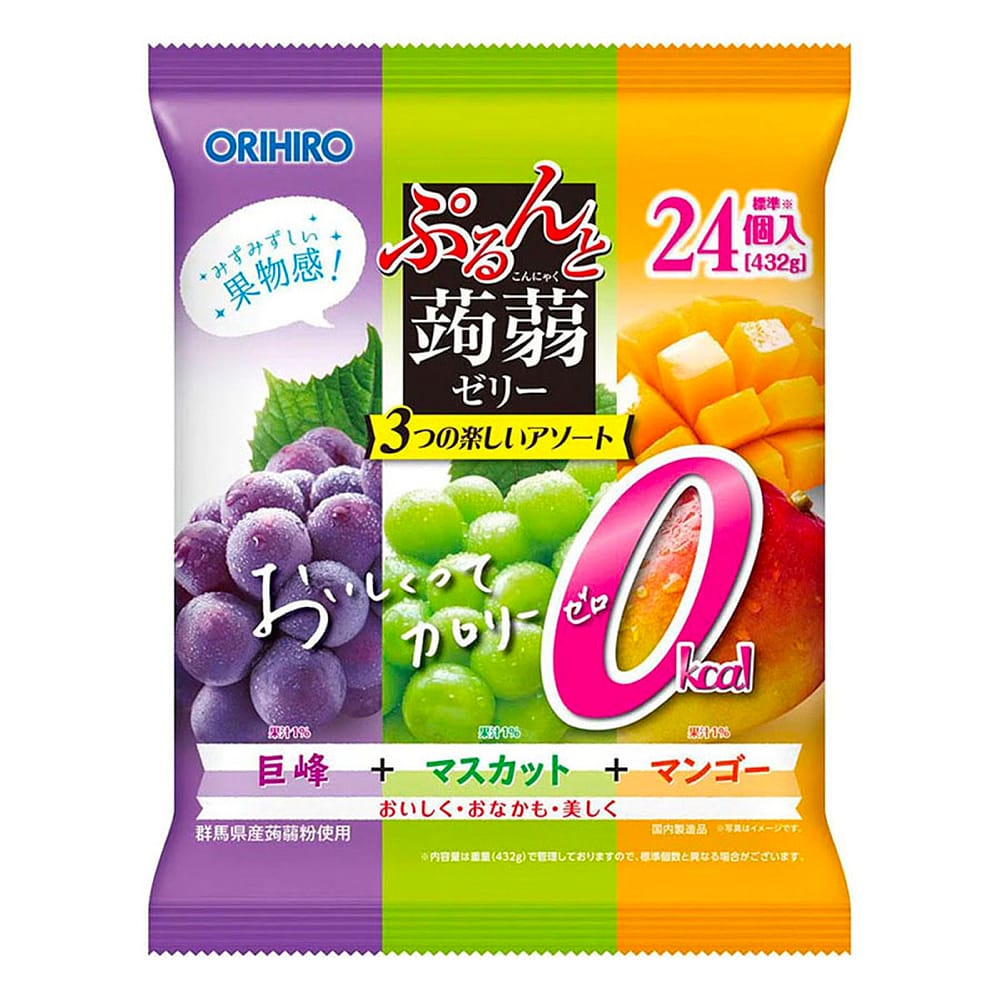 Orihiro-Konjac-Jelly---3-Flavors-(Kyoho-Grape,-Muscat,-Mango)---432g-1