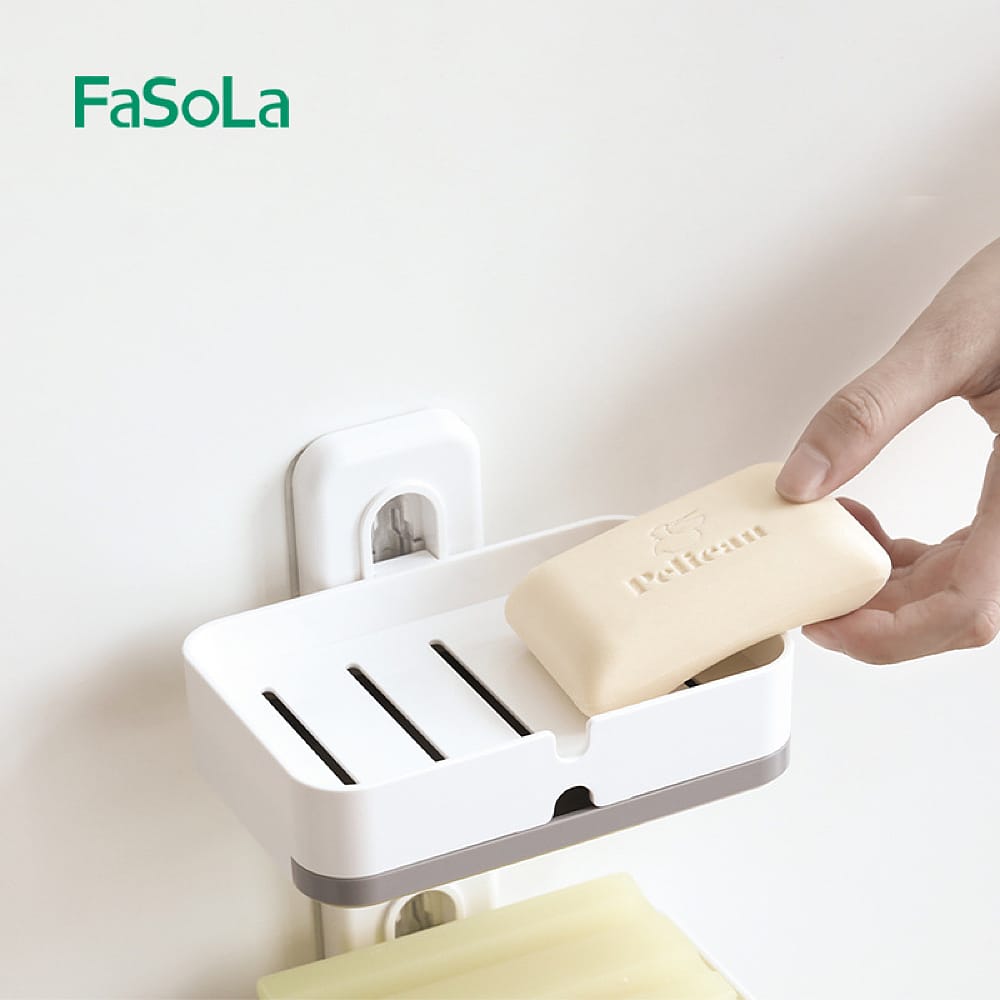 FaSoLa-No-Drill-Suction-Cup-Wall-Mounted-Single-Layer-Soap-Holder---5kg-Load-Capacity-1