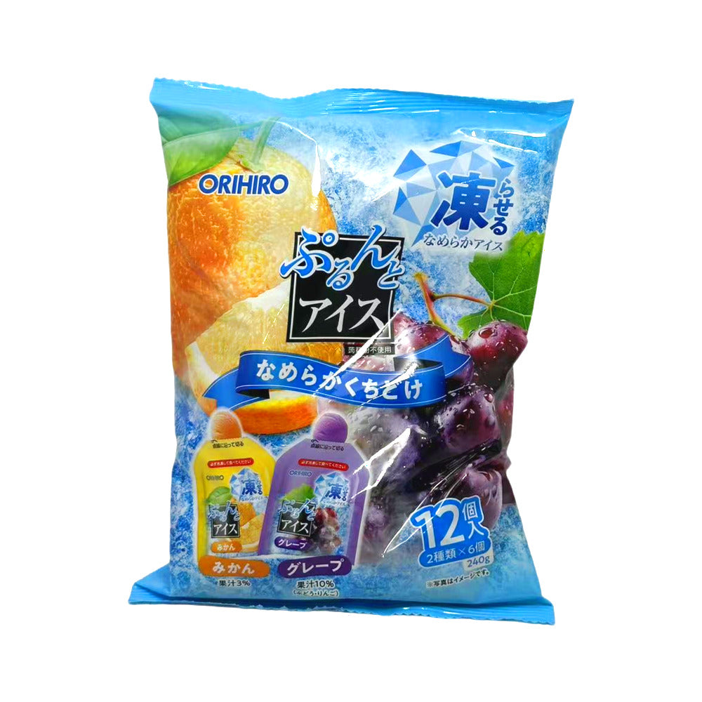 Orihiro-Freeze-&-Squeeze-Konjac-Jelly-–-Grape-&-Mandarin-Orange,-12-Pouches-(240-g)-1