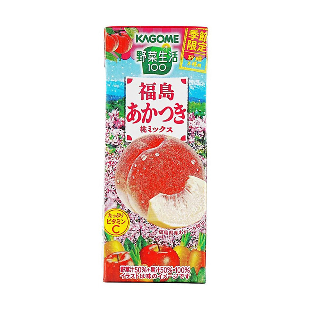 Kagome-Yasai-Seikatsu-Peach-Juice-Drink---195ml-1