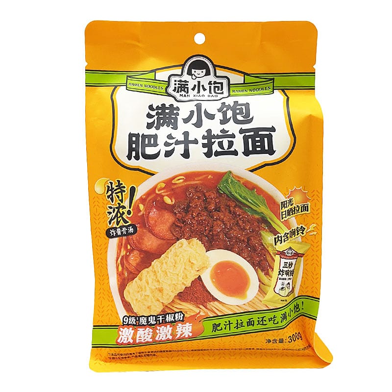 ManXiaoBao-Fried-Sauce-Bone-Soup-Ramen-with-Extra-Fat-and-Extreme-Sour-Spicy-Flavour,-300g-1