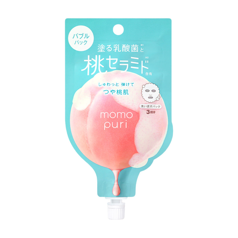 BCL-Momopuri-Peach-Carbonated-Bubble-Mask-(Refreshing)-20g---Wash-Off-Foaming-Face-Mask-1