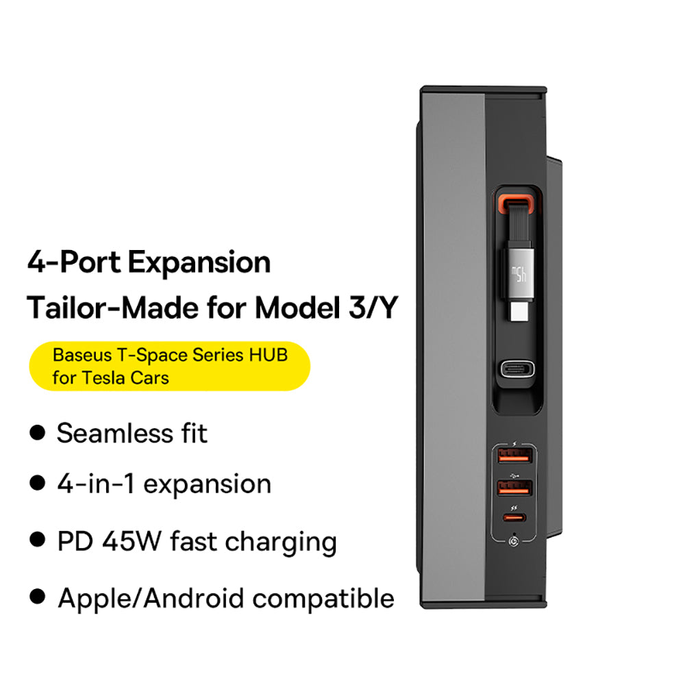 Baseus-T-Space-Expansion-Dock-for-Tesla---2A+1C-Ports-with-Retractable-Cable-45W---Starry-Black-1