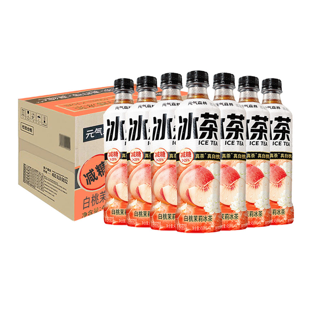 [Full-Case]-Genki-Forest-White-Peach-Jasmine-Iced-Tea-450ml-*-15-Bottles-1