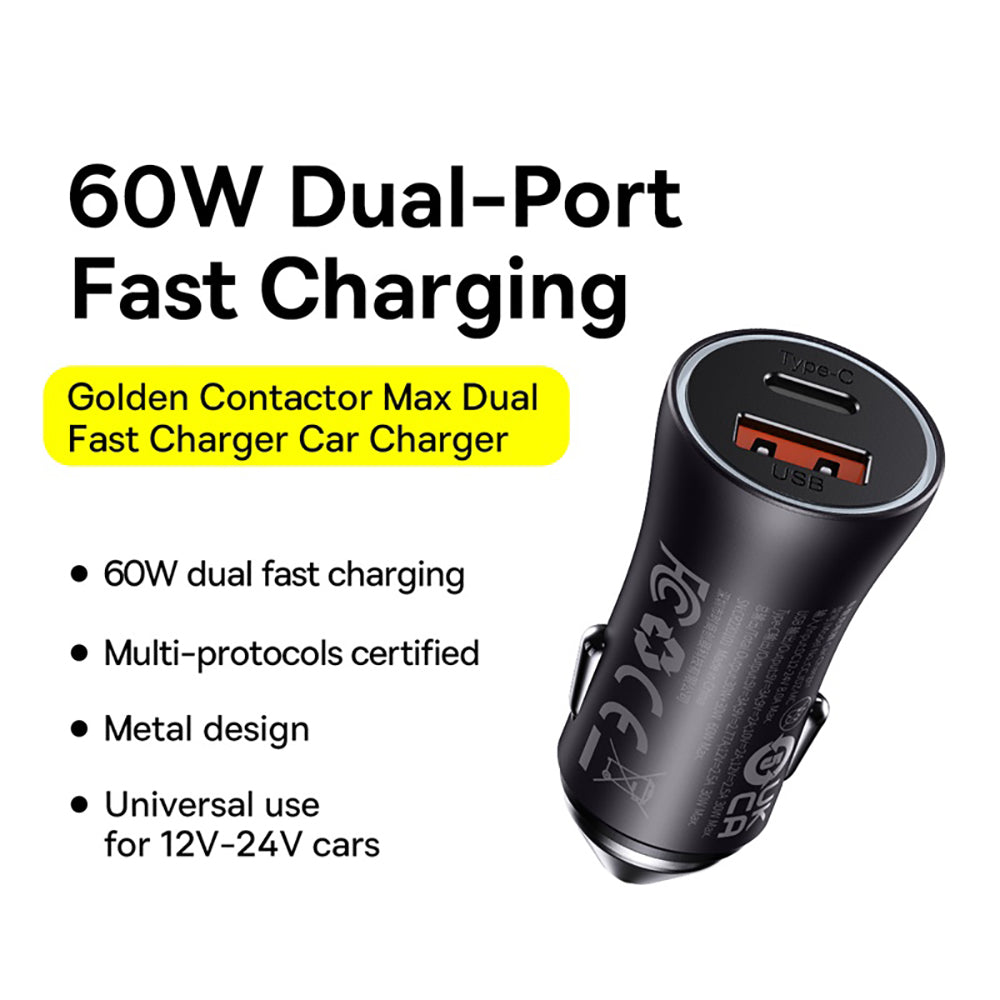 Baseus-Golden-Contactor-Max-Dual-Fast-Charger-Car-Charger-60W---Dark-Gray-1