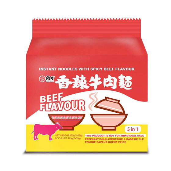 Mì Wei Lih vị Bò Cay 85 g × 5 gói – mì ăn liền bò cay
