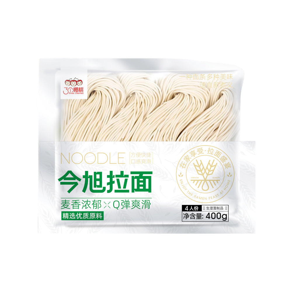 Three-Cherries-Jinxu-Fresh-Wheat-Ramen-Noodles-–-400g-(4-Servings)-1