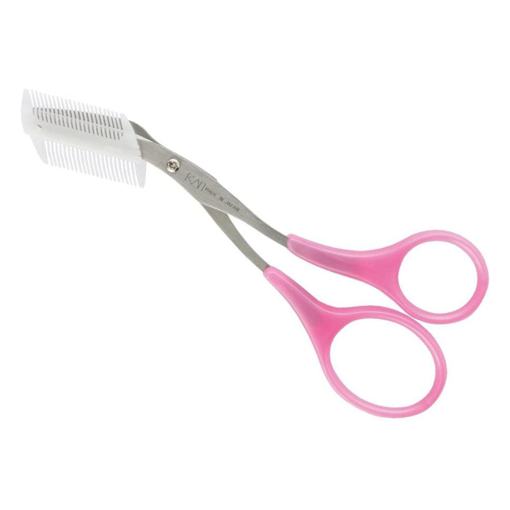 Kai-Eyebrow-Scissors-with-Comb---Pink-1