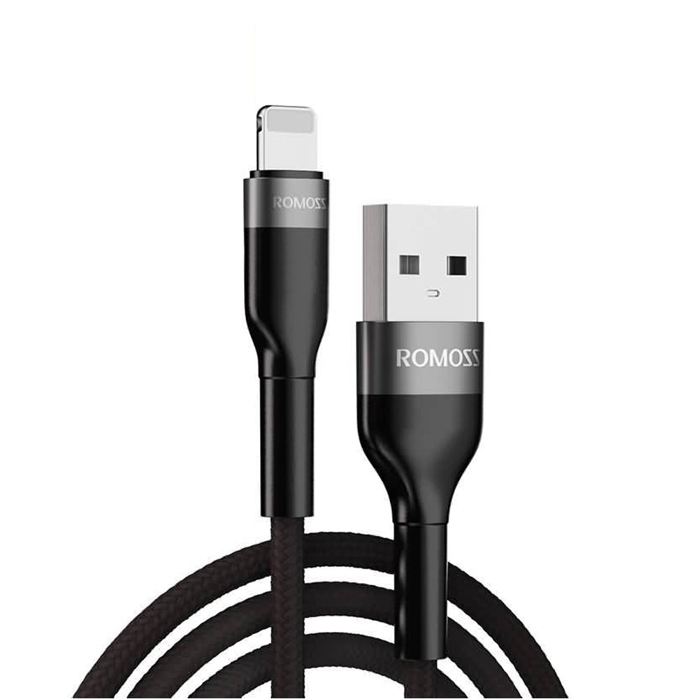 Romoss-USB-to-Lightning-2.4A-Data-Cable-1m---Black-1