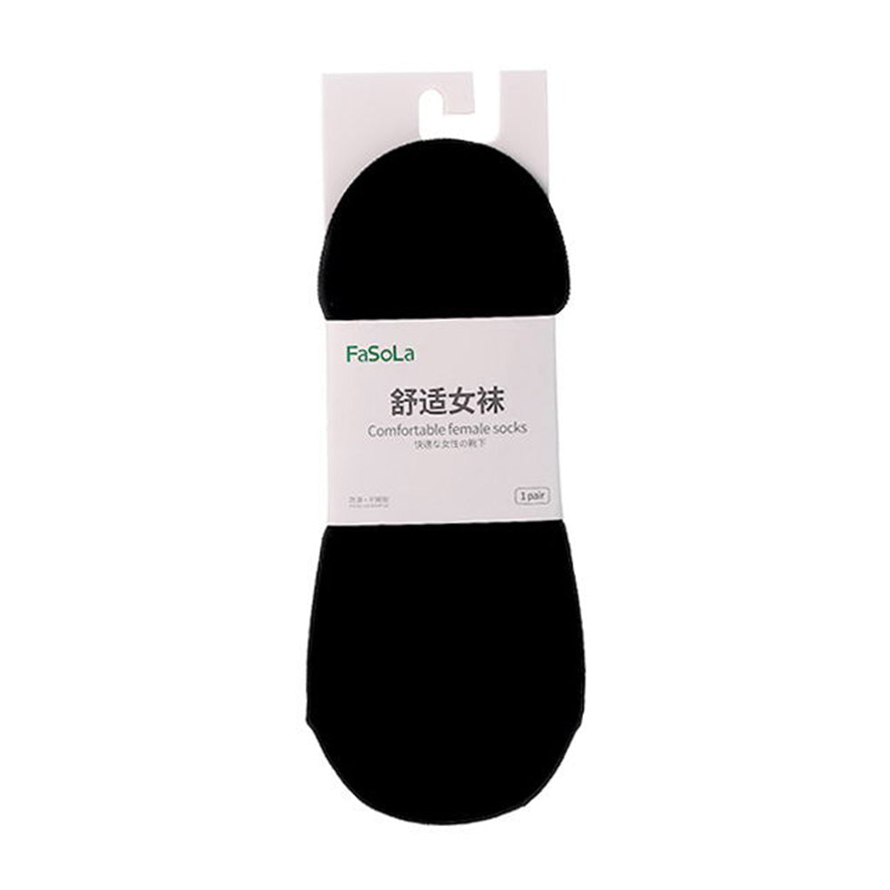 FaSoLa-Women's-Cotton-No-Show-Socks---Black,-1-Pair-1