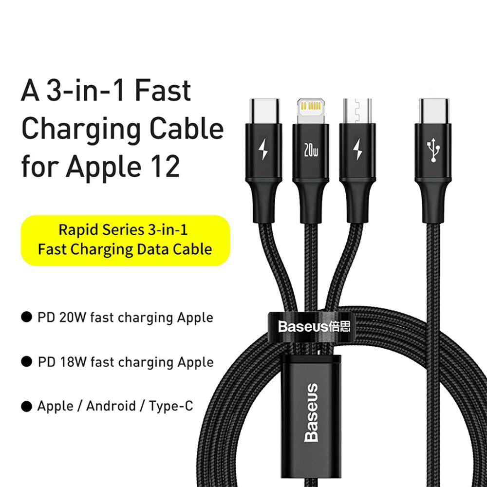 Baseus-Rapid-Series-3-in-1-Fast-Charging-Cable-Type-C-to-M+L+C-PD-20W-1.5m-Black-1