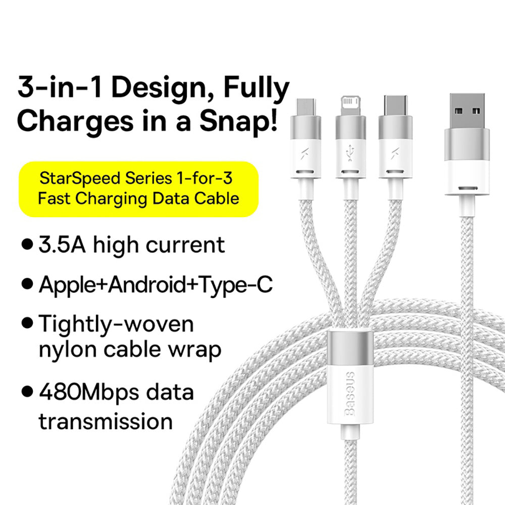 Baseus-StarSpeed-Series-3-in-1-Fast-Charging-Data-Cable-USB-to-M+L+C-3.5A-1.2m-White-1