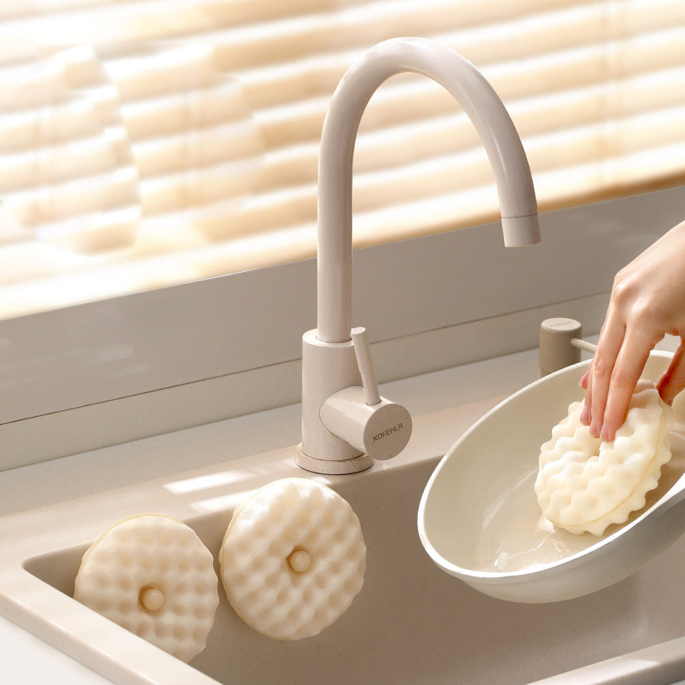 FaSoLa-Suction-Dish-Brush-with-1-Suction-Cup-and-2-Sponges---Beige-X3-1