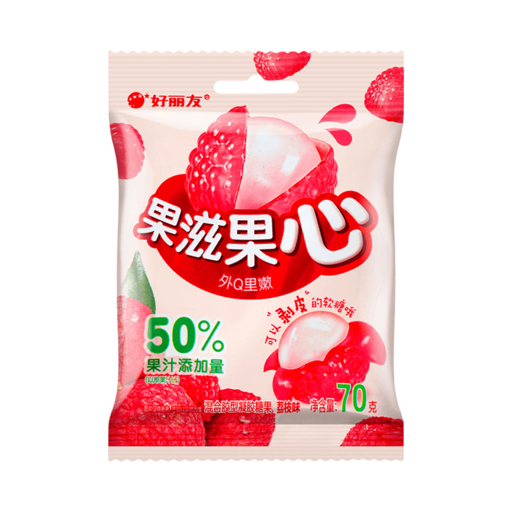 Orion-Fruity-Core-Gummy-Candy-–-Lychee-Flavour-70g---Soft-&-Chewy-Lychee-Gummies-1
