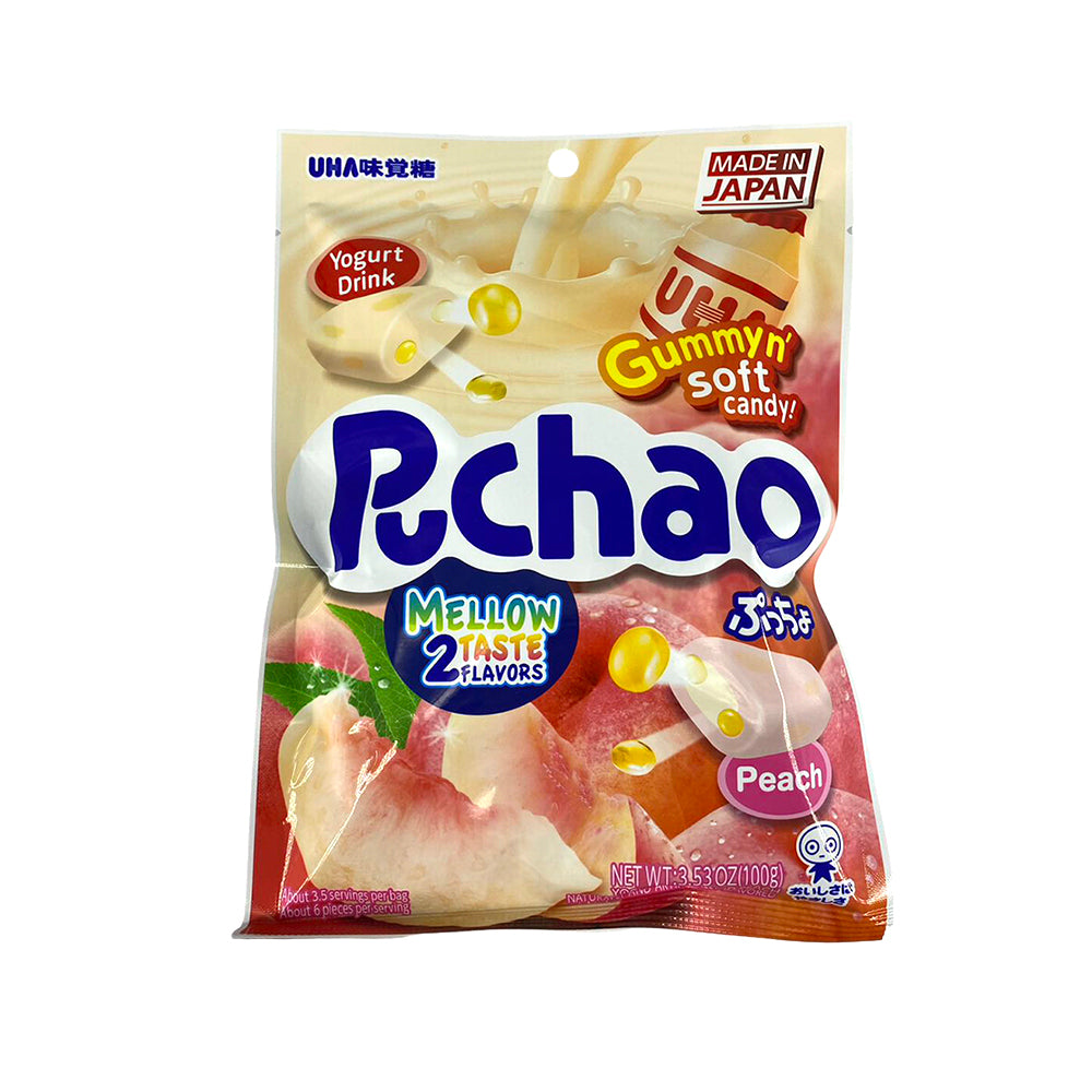 UHA-Puchao-Yogurt-&-Peach-Flavored-Soft-Candy---100g-1