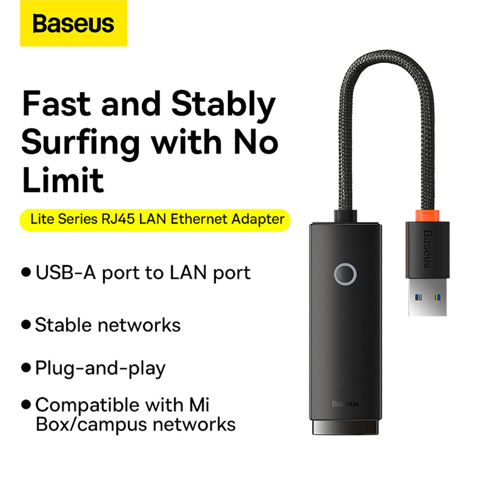 Baseus-Lite-Series-USB-A-to-RJ45-Gigabit-Ethernet-Adapter---Black-1