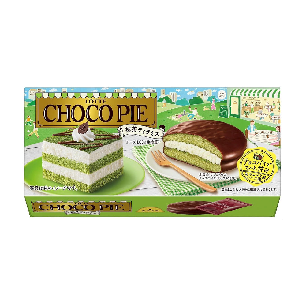 Lotte-Choco-Pie-Matcha-Tiramisu-Flavour-–-6-Individually-Wrapped-Cakes,-72g-–-Chocolate-Coated-Matcha-Sponge-Cake-Snacks-1