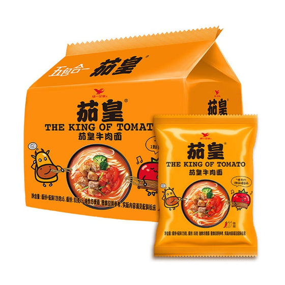 Mì Uni-President The King of Tomato Bò 126 g × 5 gói – mì bò sốt cà chua đậm đà