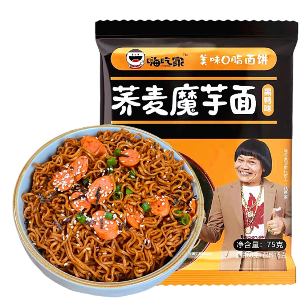 Hi-Chi-Jia-Buckwheat-Konjac-Noodles---Black-Duck-Flavor,-75g-1