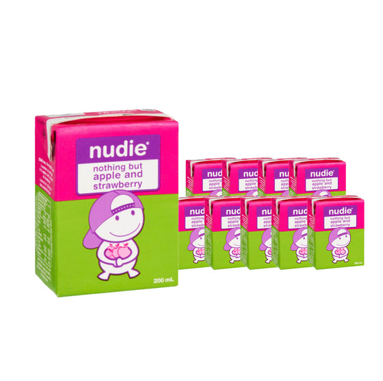 Nudie Kids Nước Ép Dâu Táo 200 ml × 10 hộp – nguyên chất 100% cho bé