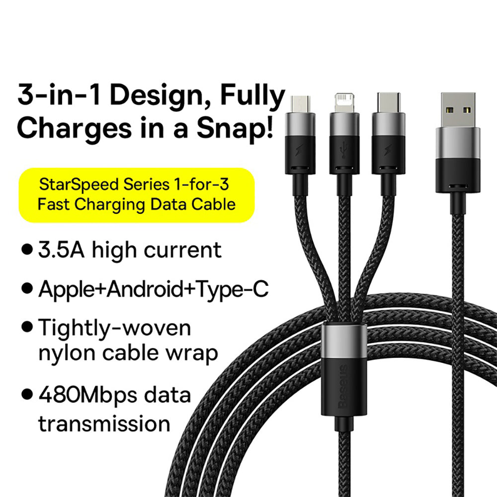 Baseus-StarSpeed-Series-3-in-1-Fast-Charging-Cable-USB-to-M+L+C-3.5A-1.2m-Black-1