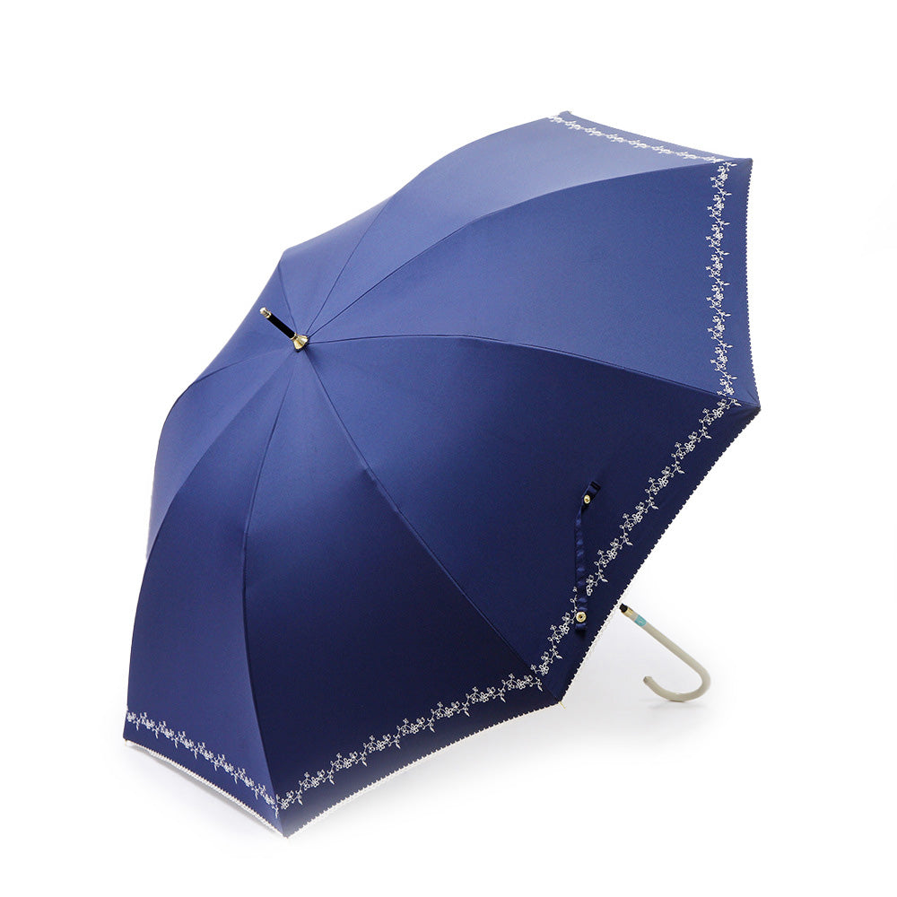 FaSoLa-8K-Long-Handle-Ultra-Light-Umbrella---Navy-Blue-with-Embroidery-1