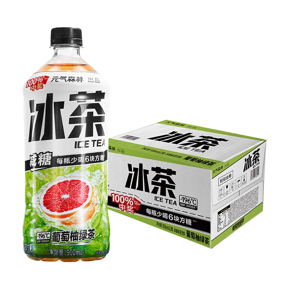 Genki-Forest-Grapefruit-Green-Tea-Ice-Tea---900ml-x-12-Bottles-1