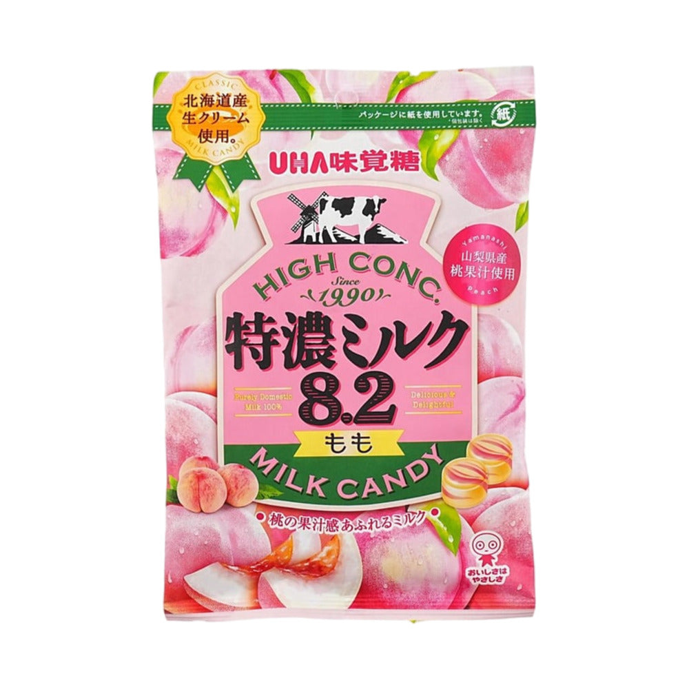 UHA-High-Conc.-8.2-Milk-Candy-–-Peach-70g---Creamy-Japanese-Peach-&-Milk-Hard-Sweets-1