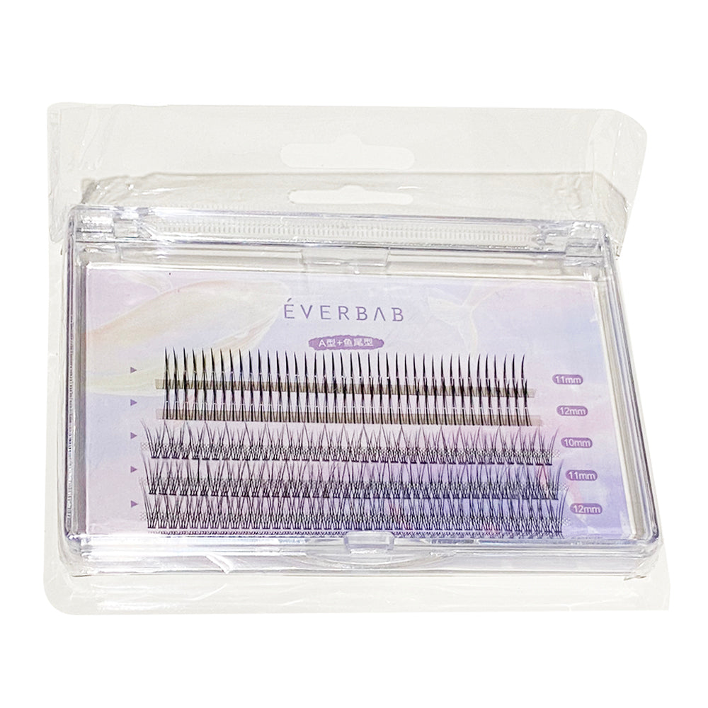 Everbab-Single-Cluster-False-Eyelashes-12mm-Extension---Type-A-+-Fish-Tail-1