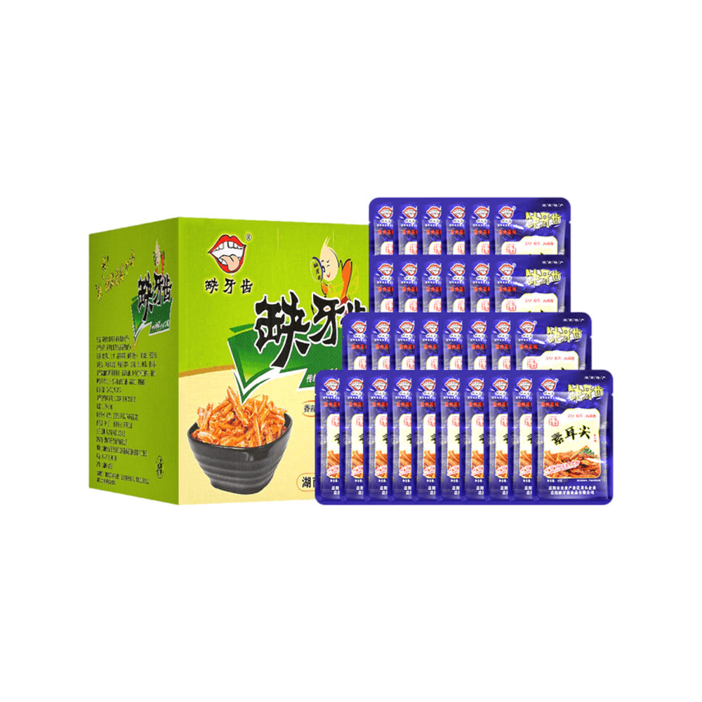 Que-Yachi-Vegetarian-Tofu-Ear-Tips---Spicy-Flavor,-16g-x-30-Packs-1