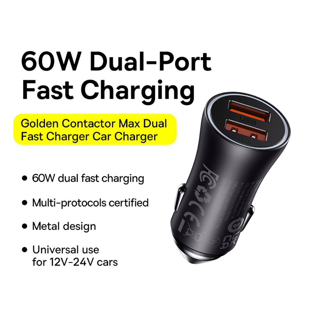 Baseus-Golden-Contactor-Max-Dual-Fast-Charger-Car-Charger-U+U-60W---Dark-Gray-1