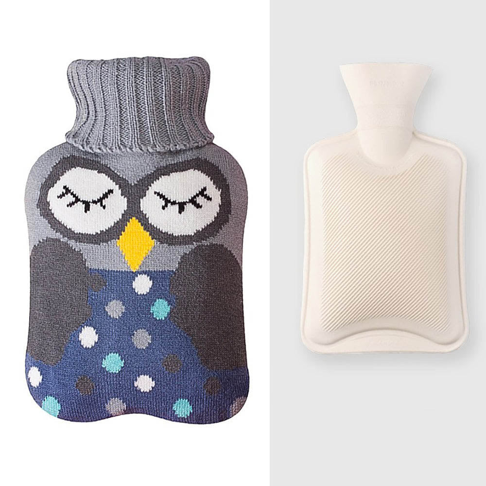 Hot Water Bottle with Knitted Cover - 1L