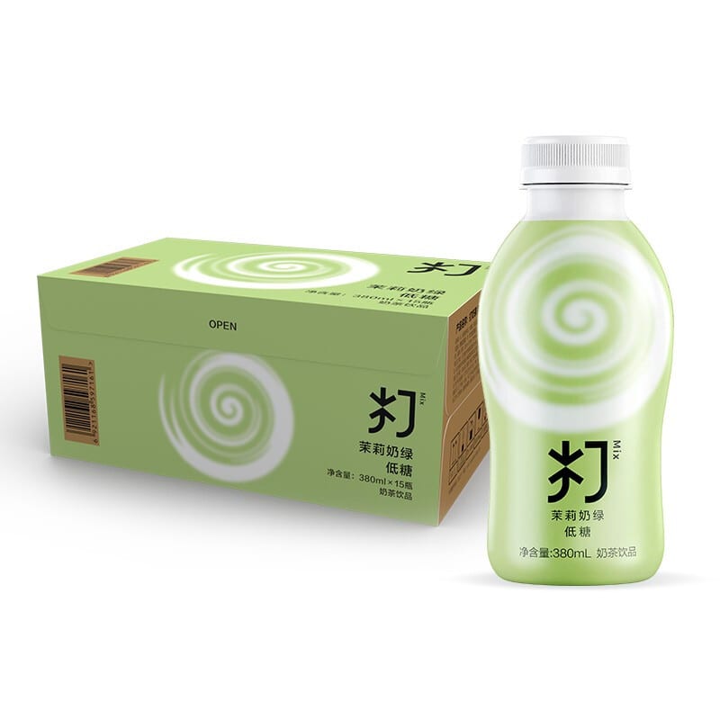 Nongfu-Spring-Jasmine-Green-Milk-Tea,-Low-Sugar---380ml-x-15-Bottles-1