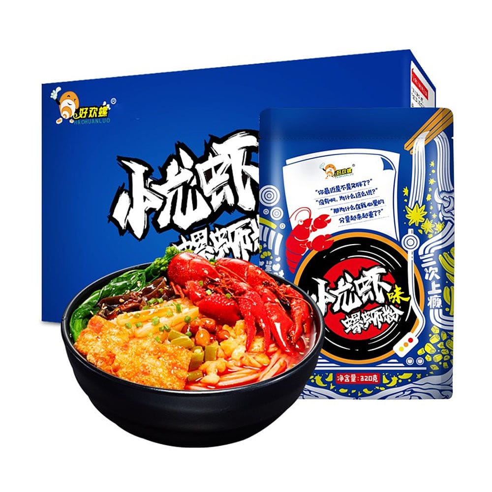 Haohuanluo-Liuzhou-River-Snail-Rice-Noodles---Crawfish-Flavor---320g-x-10-Packs/Box-1