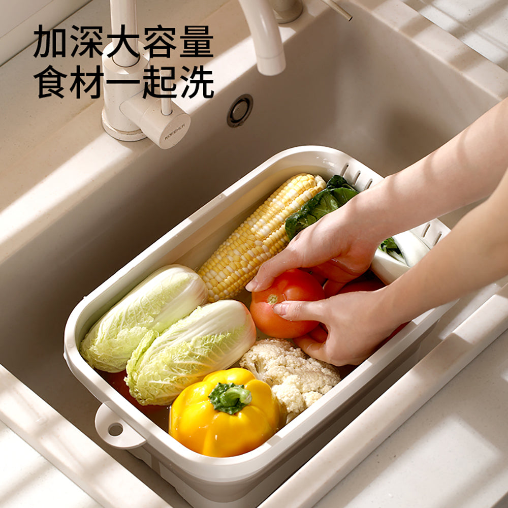 FaSoLa-Foldable-Vegetable-Washing-Basket---Cream-Coffee-Color-1