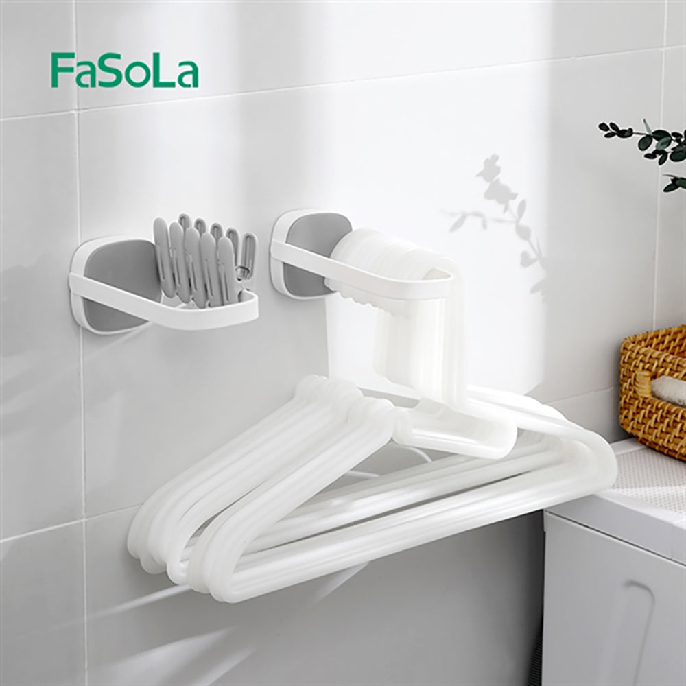 FaSoLa-Foldable-Wall-Mounted-Clothes-Hanger-Storage-Rack---White,-18*7cm-1