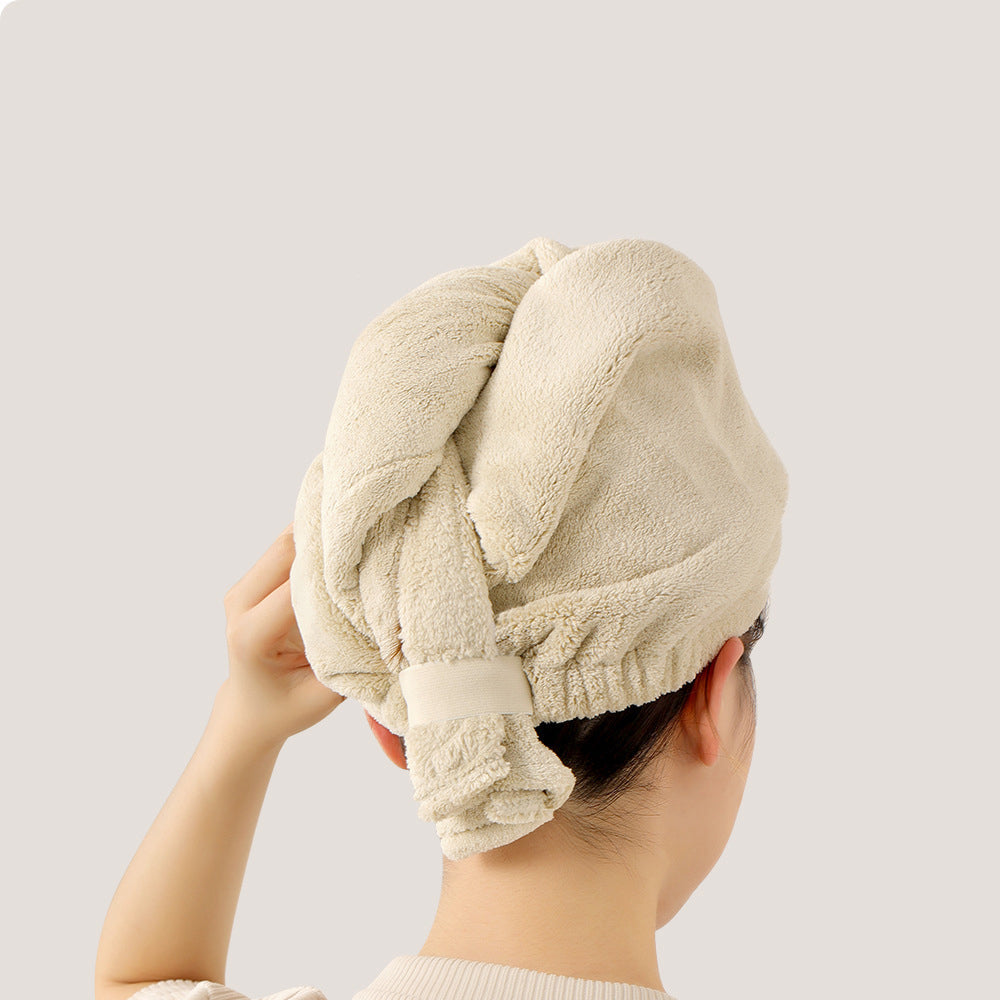 FaSoLa Tie-Up Hair Drying Cap - Beige