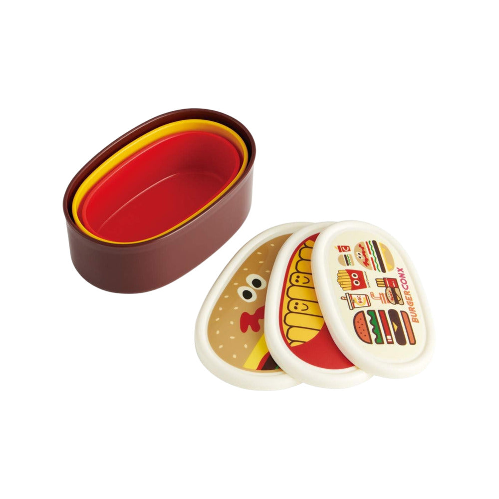 Skater-Antibacterial-Sealed-Bento-Lunch-Box-Set-–-Burger-Theme,-3-Pieces-2