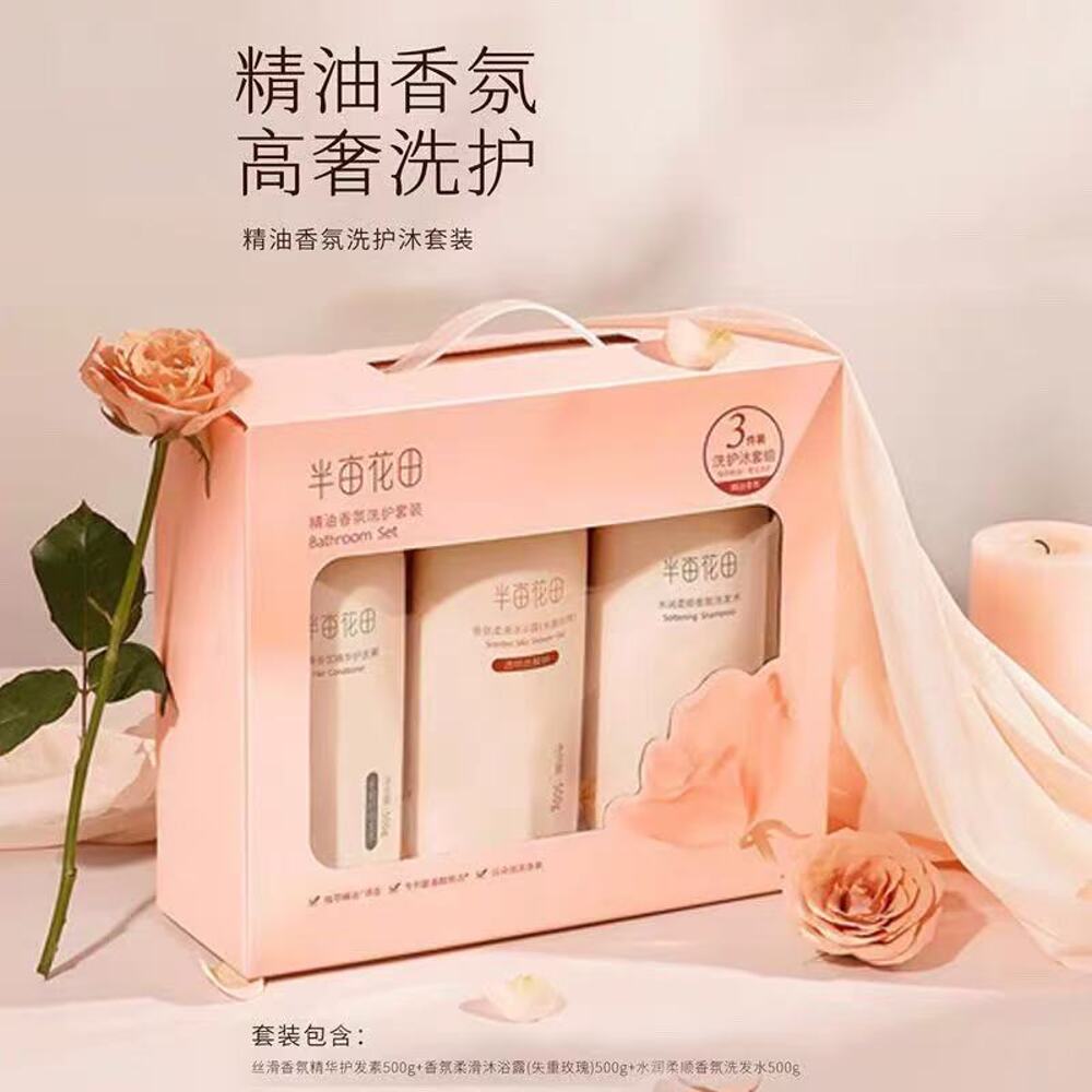 Half-Acre-Flower-Field-Essential-Oil-Scented-Bath-&-Hair-Care-Set-–-Shampoo,-Conditioner-&-Shower-Gel,-500-g-x-3-2