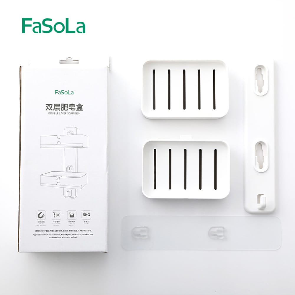 FaSoLa-Bathroom-Wall-Mounted-Double-Layer-Soap-Holder-with-Suction-Cup,-No-Drilling-Required,-Holds-up-to-5kg-1