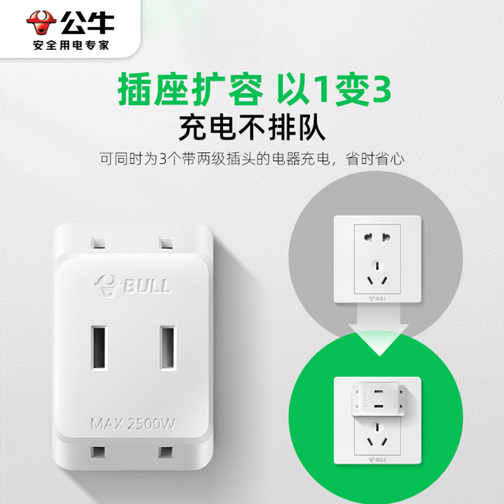 Bull-Brand-Mini-3-Outlet-Wireless-Power-Adapter,-White---Model-A230-1