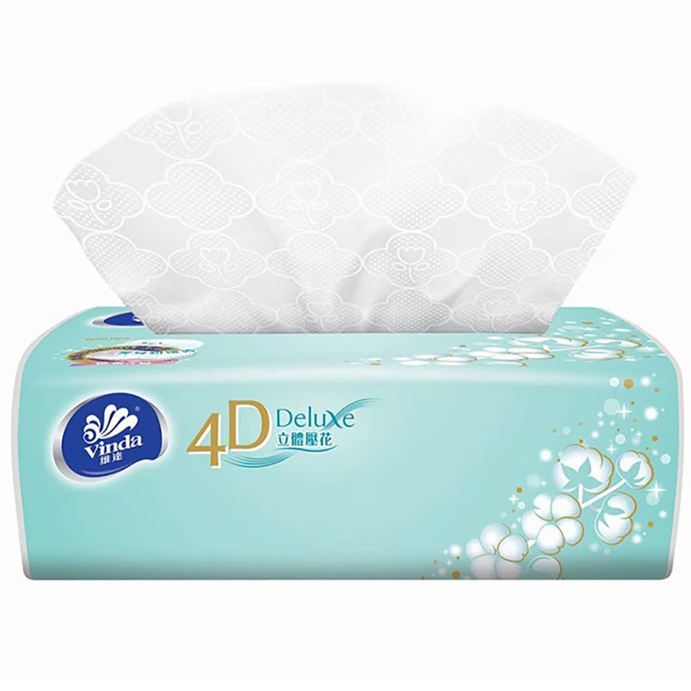 Vinda-4D-Deluxe-Soft-Tissues,-Powder-Fresh-Scent,-100-Sheets-x-5-Packs-1