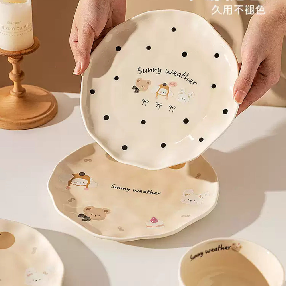 Modern-Sweethome-4.5-Inch-Ceramic-Rice-Bowl-–-Cute-“Cake-Bear”-Pattern,-350-ml-2