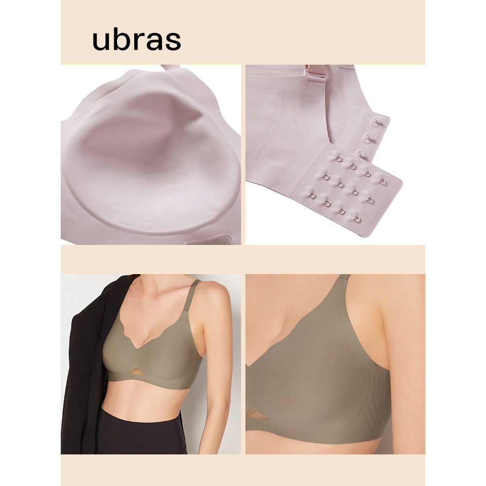 Ubras Soft Support Deep V Hook Bra - Black, Size M