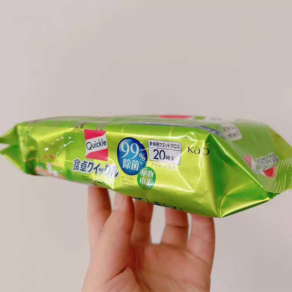 Kao-Quickle-Table-&-Toy-Antibacterial-Wet-Wipes---Green-Tea-Scent,-Alcohol-Free,-20-Sheets-2