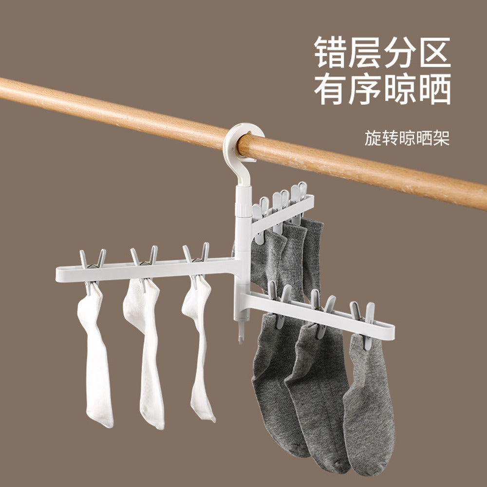 FaSoLa-3-Arm-Rotating-Drying-Rack---White---for-Underwear,-Socks-&-Bras-2