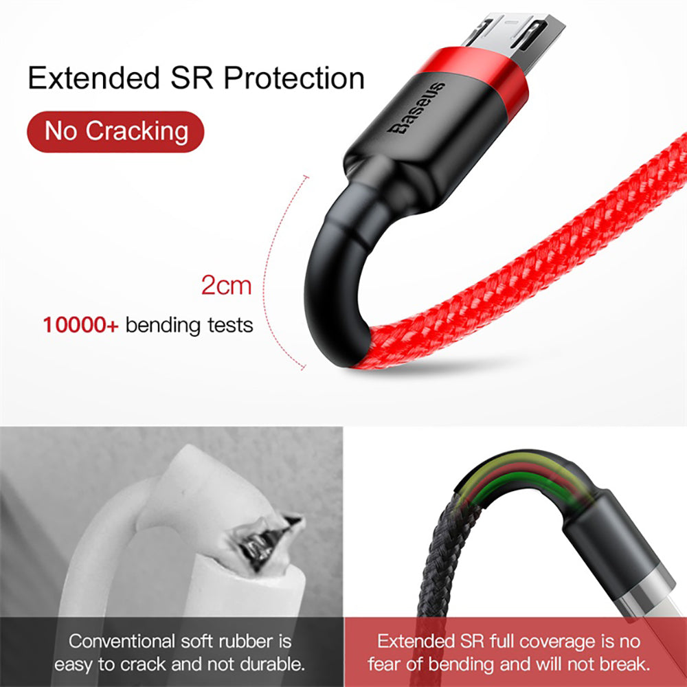 Baseus-Cafule-USB-to-Micro-USB-Cable,-Reversible,-1.5A,-2M,-Red-1