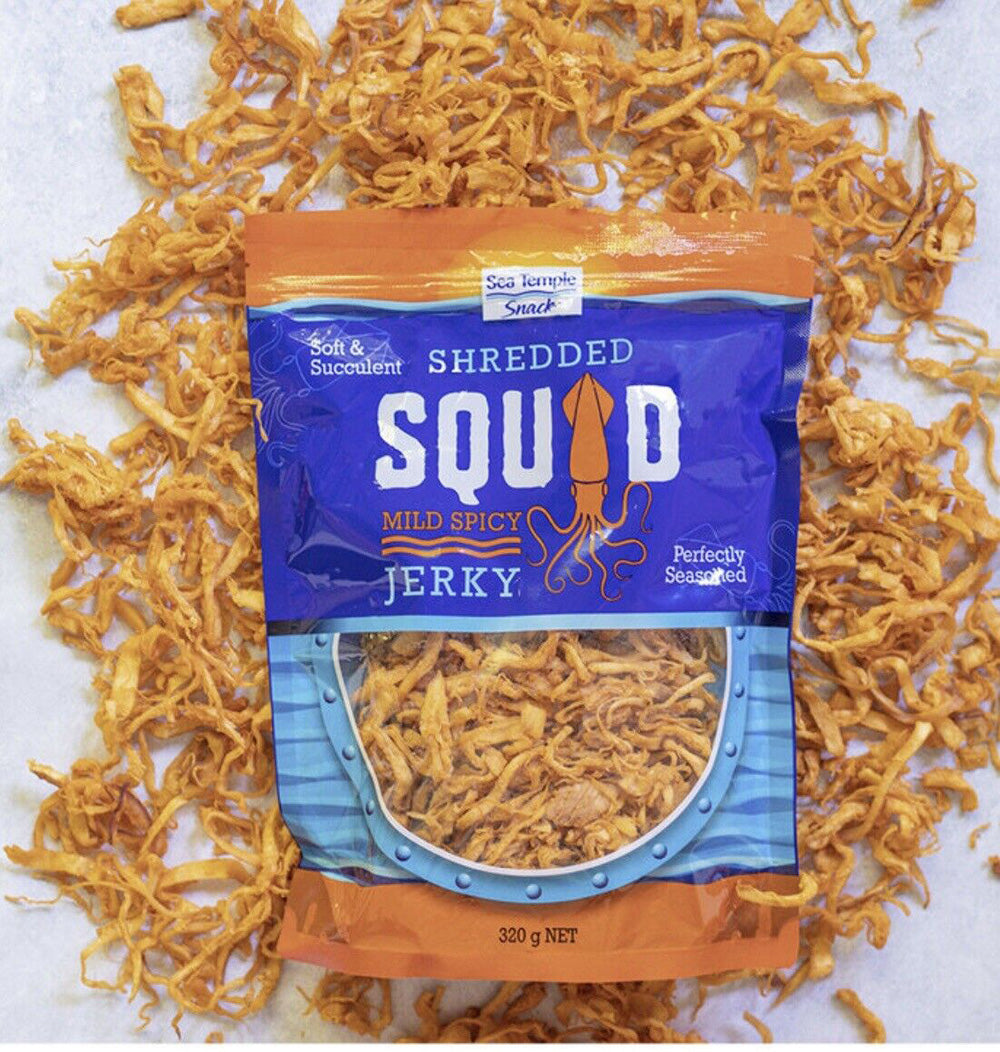 Sea-Temple-Shredded-Squid-Jerky---Mild-Spicy,-320g-1