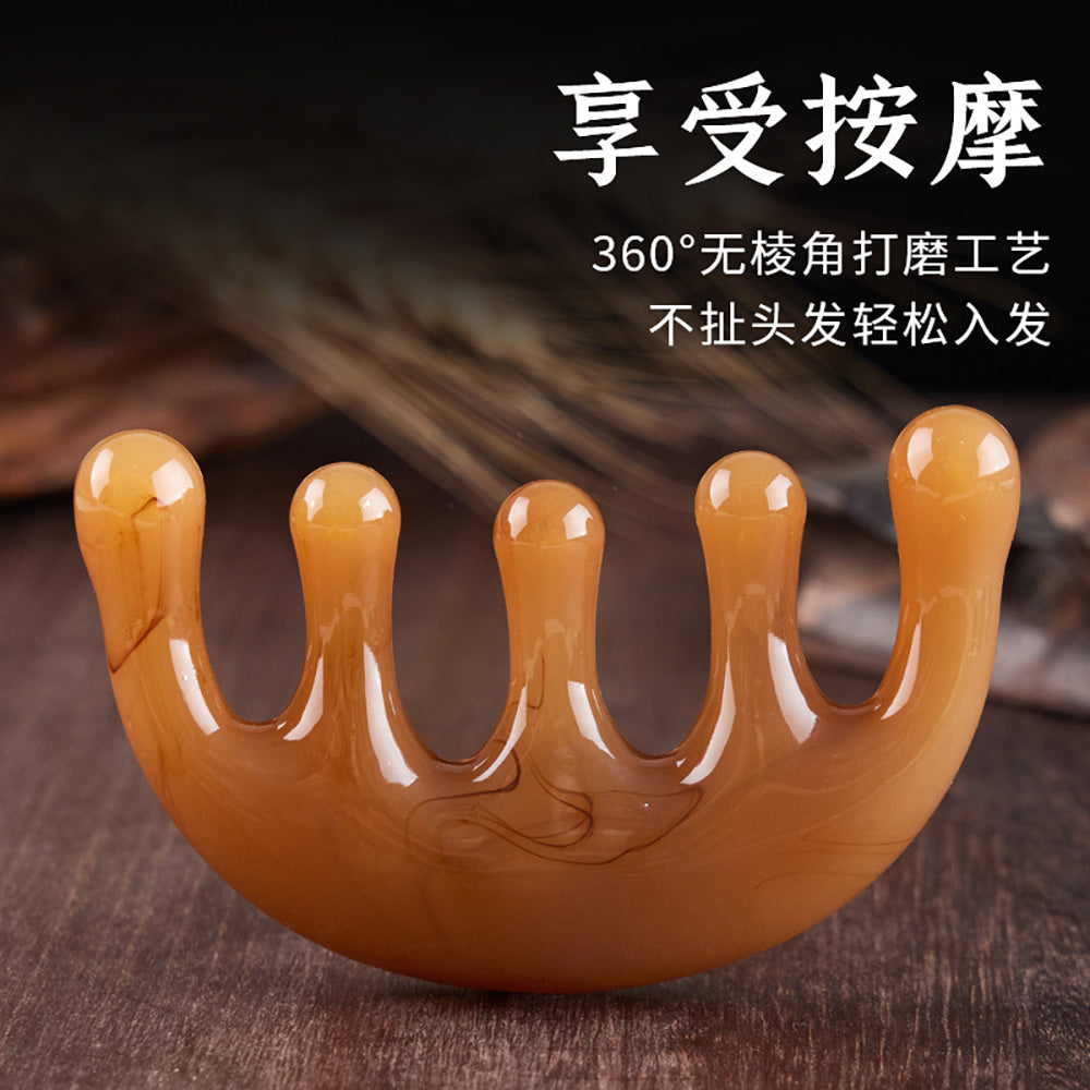 Ulife-Five-Tooth-Meridian-Massage-Comb---Amber-1