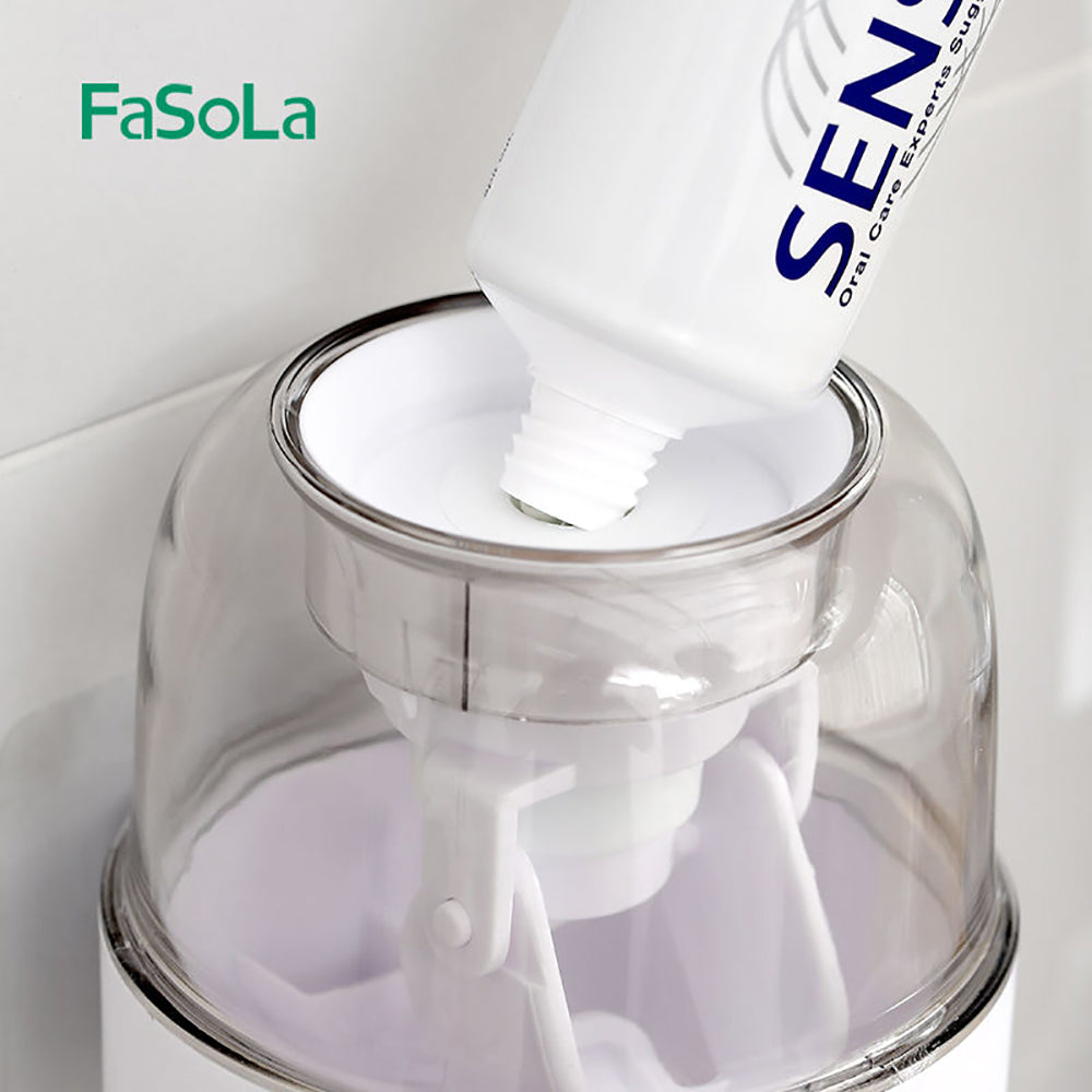 FaSoLa-Wall-Mounted-Toothpaste-Dispenser-for-Home-Use,-No-Drilling-Required,-White,-8.6*8.6*9.8cm-1